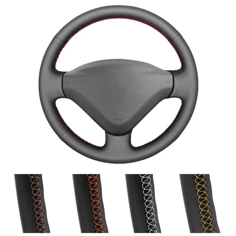 DIY individuelle Auto-Lenkradabdeckung, für Peugeot 207, für FIAT Scudo Expert 2006-2016, für Partner 2009-2018 Leder-Lenkradhülle von RIUGHJID