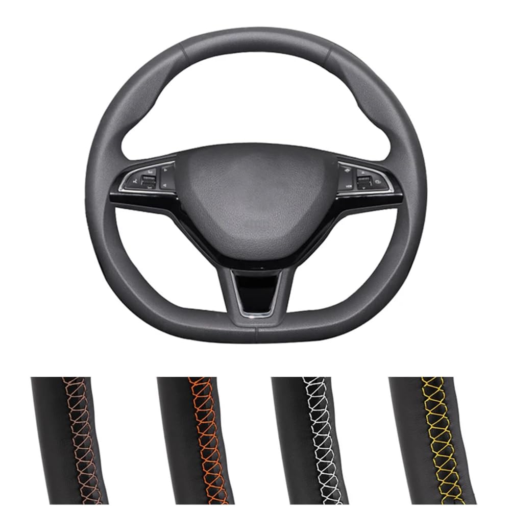 DIY individuelle Auto-Lenkradabdeckung, für Skoda Karoq 2019 2018 2017 2020 2021 Leder-Lenkradhülle von RIUGHJID