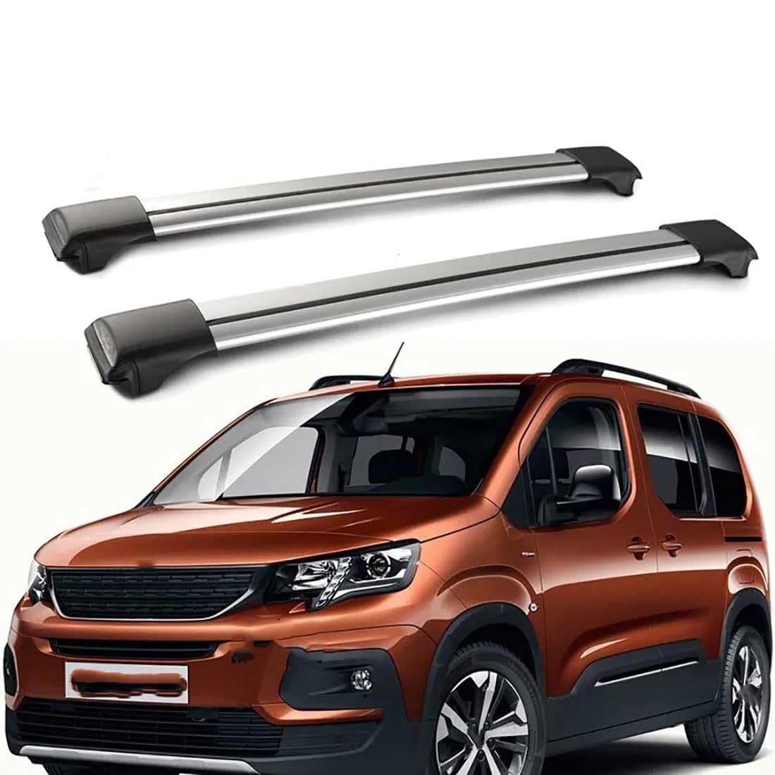 Auto Dachträger für Peugeot Rifter 2019 2020 2021, 2 Stück Top Crossbar Aluminiumlegierung Dachgepäckträger Querträger Dachgepäckablage Dachreling Dachfahrradträger Dachboxen Zubehör von RIVILA