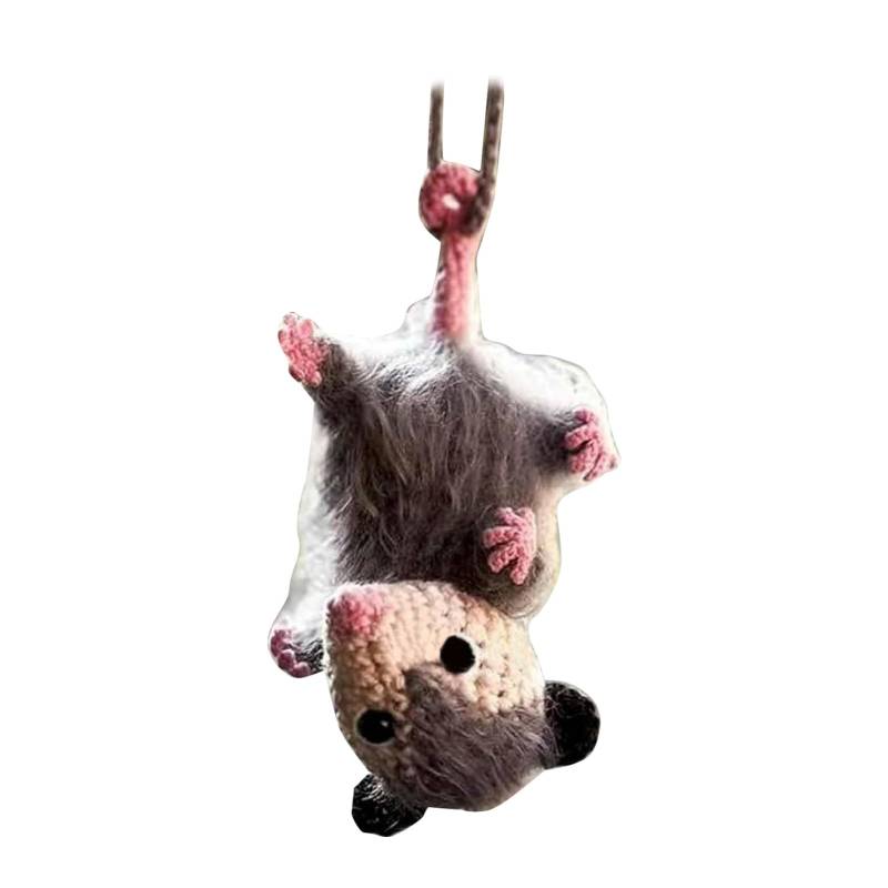 Opossum Car Hanging Ornament, Niedliche Schreiende Opossum -Spiegel -Zubehör für die Innenausstattung der Rückseite der Rückseite. (A) von RIZGHWOY