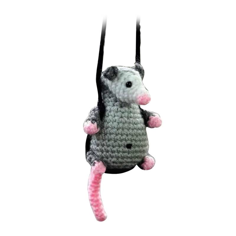 Opossum Car Hanging Ornament, Niedliche Schreiende Opossum -Spiegel -Zubehör für die Innenausstattung der Rückseite der Rückseite. (B) von RIZGHWOY