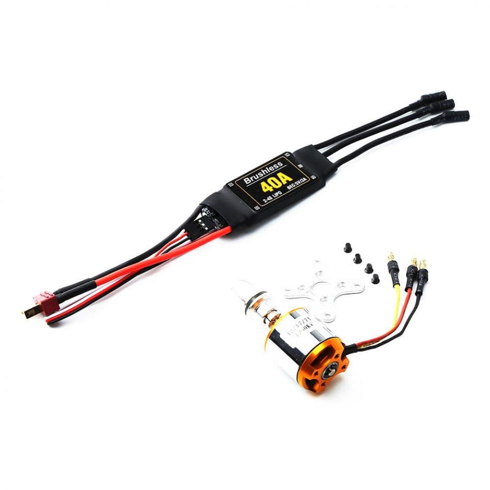 2217 KV1250 bürstenloser Motor 8060 Propeller 9G Servo 40A ESC -Kombi -Kit Kompatibel mit kompatible RC -Flugzeug -Rennspuren Drohne(Motor-ESC) von RJXDUPHT