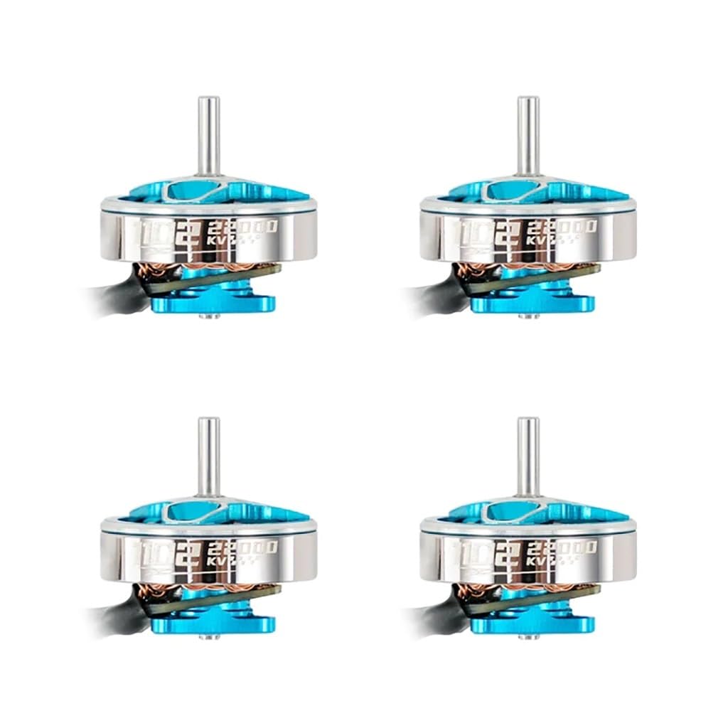 4PCS Kompatibel 1102 Bürstenlosen Motoren 1102 18000KV 1102 22000KV Kompatibel mit 75mm Rahmen Meteor75 Kompatibel mit RC FPV BWhoop Racing Drone(BLUE 22000KV 37MM) von RJXDUPHT