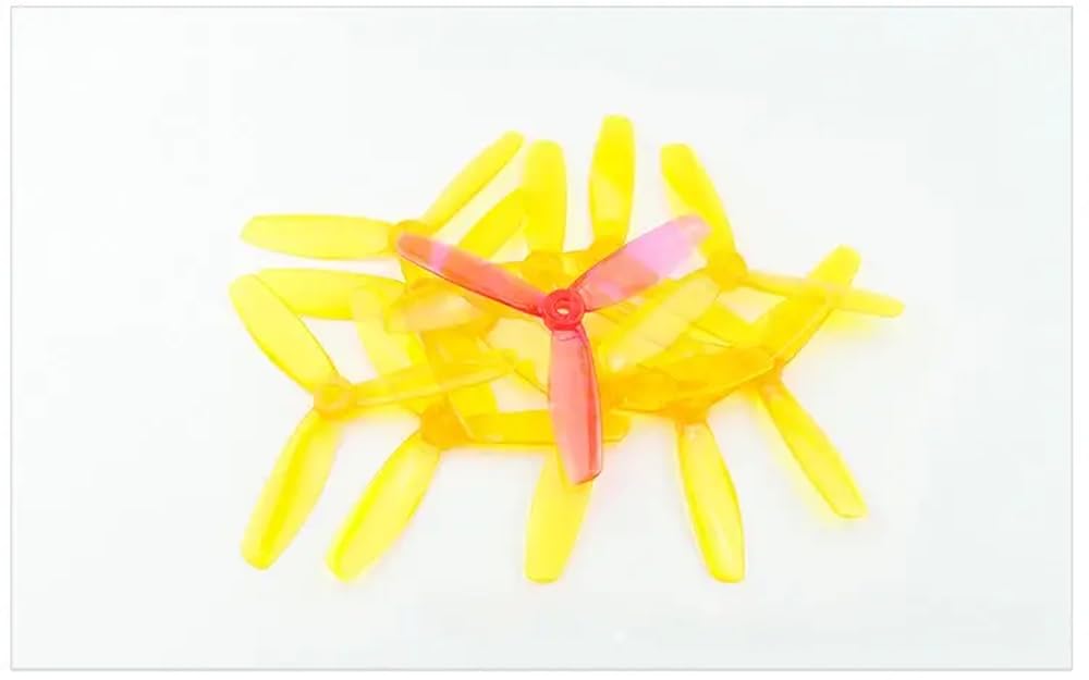 5045 7/10 Paar 5 Zoll 3 CW CCW -Propeller, kompatibel mit FPV -Drohne Quadcopter 5x4.5x3(Yellow 10 Pair) von RJXDUPHT