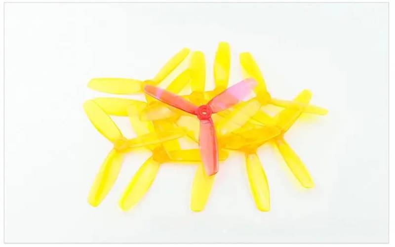 5045 7/10 Paar 5 Zoll 3 CW CCW -Propeller, kompatibel mit FPV -Drohne Quadcopter 5x4.5x3(Yellow 10 Pair) von RJXDUPHT