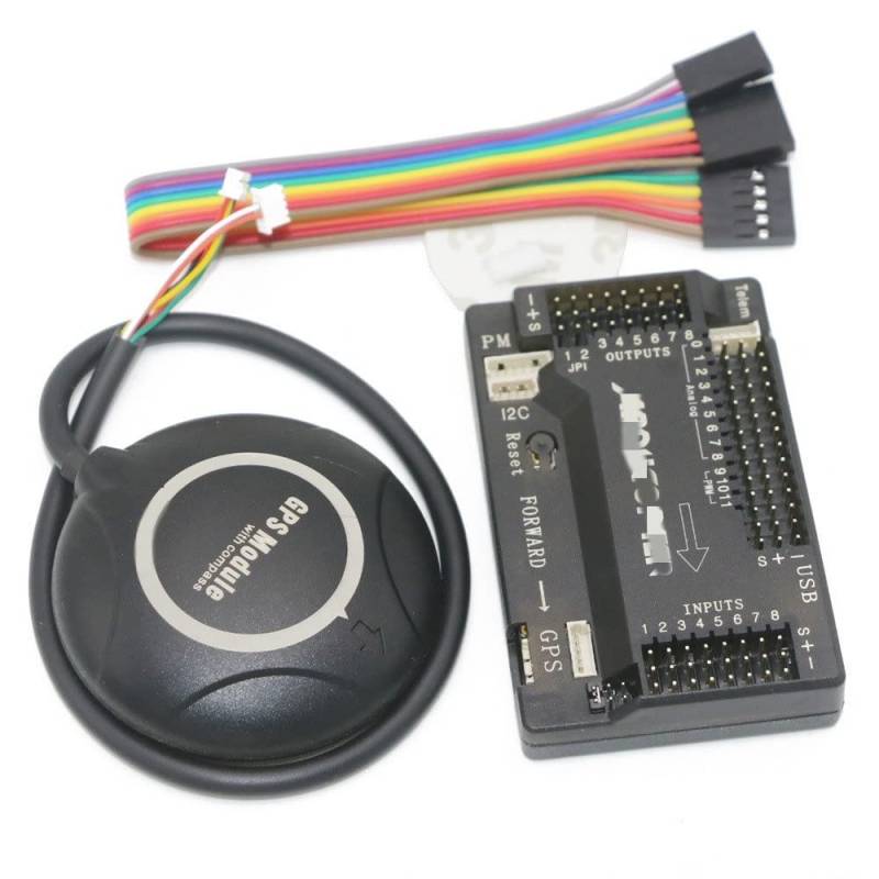 APM 2.8 ArduPilot Mega Flight Controller mit integriertem Kompass und 7M GPS kompatibel Kompatibel mit FPV RC Drohnenflugzeuge(STRAIGHT PIN) von RJXDUPHT