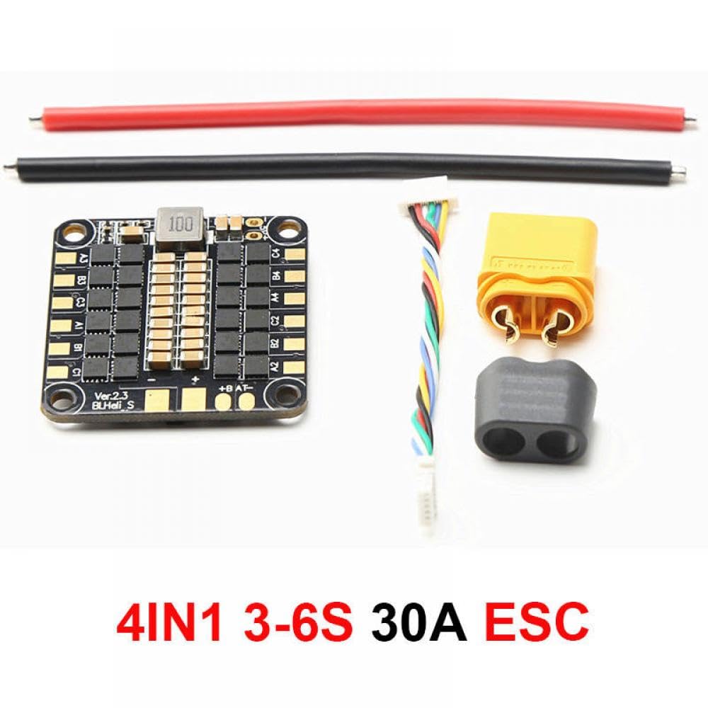 Blheli_s 4in1 ESC 30A 45A 60A 2-6S 3-6S kompatibel mit Dshot Multishot OneShot PWM Kompatibel mit RC-Drohne(30A ESC) von RJXDUPHT