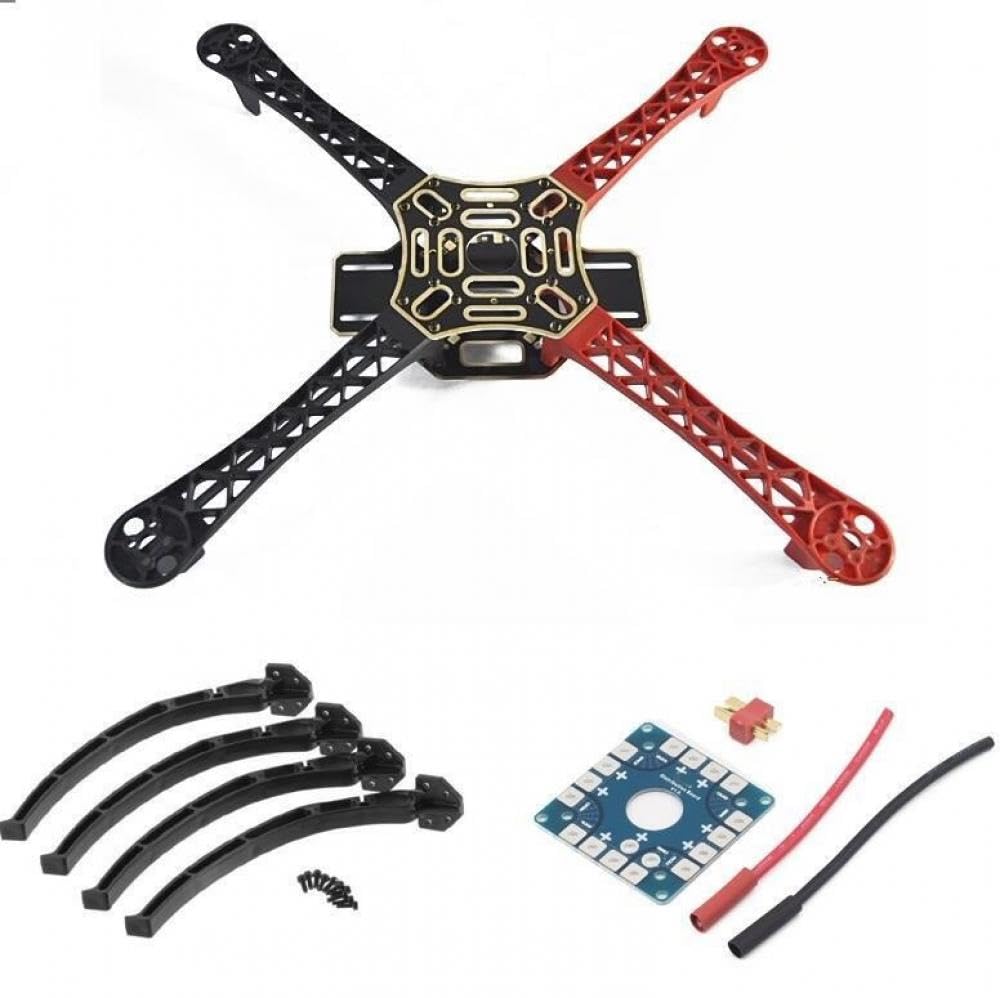 F450 Drone Kamera Halterung Flamme Rad Kit Kompatibel mit RC MK MWC 4 Multicopter Quadcopter Heli Multi-Rotor Fahrwerk(COMBO) von RJXDUPHT