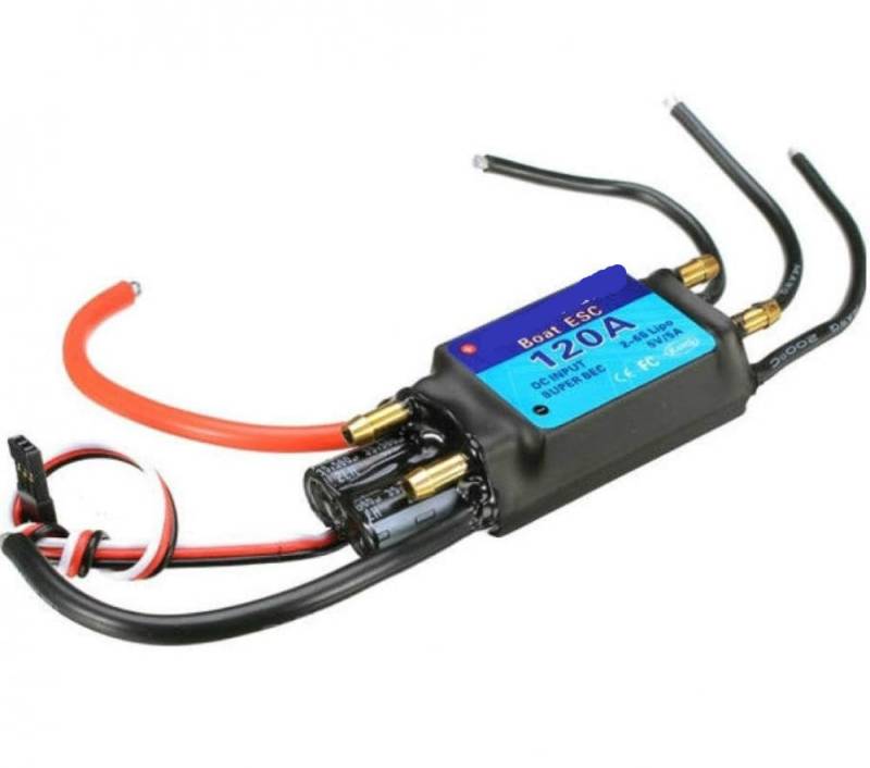 FVT 120A BEC binloser ESC Kompatibel mit 2s bis 6s RC Boote 5V 5A Elektrische Geschwindigkeitsregler von RJXDUPHT