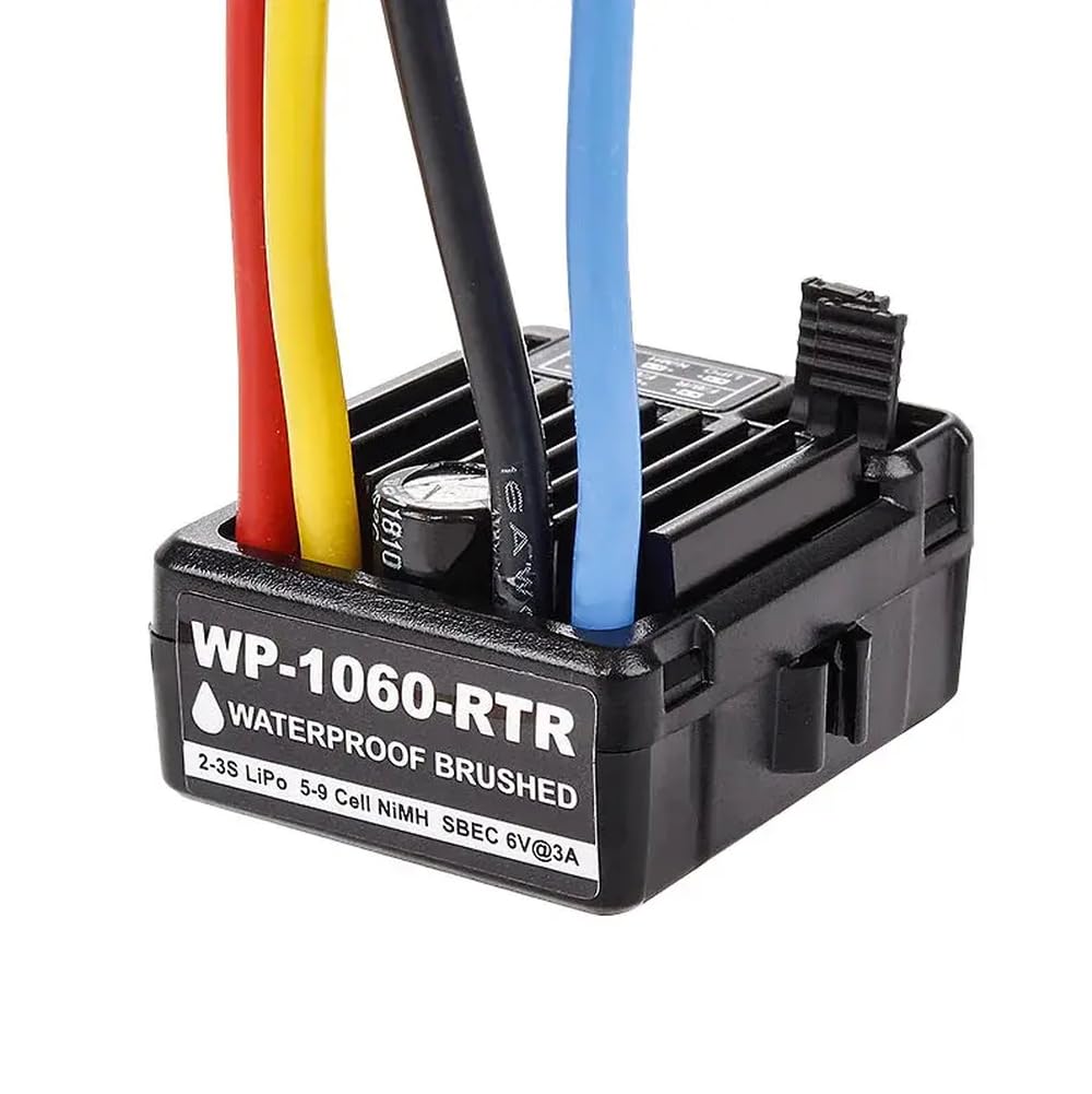 Haoying RTR 2-Wege wasserdichte ESC Kompatibel mit Fahrzeug und Marine 40A 60A Bürstenmotor kompatibel mit Rennen und Klettern(1060-RTR-60A-T-Head) von RJXDUPHT