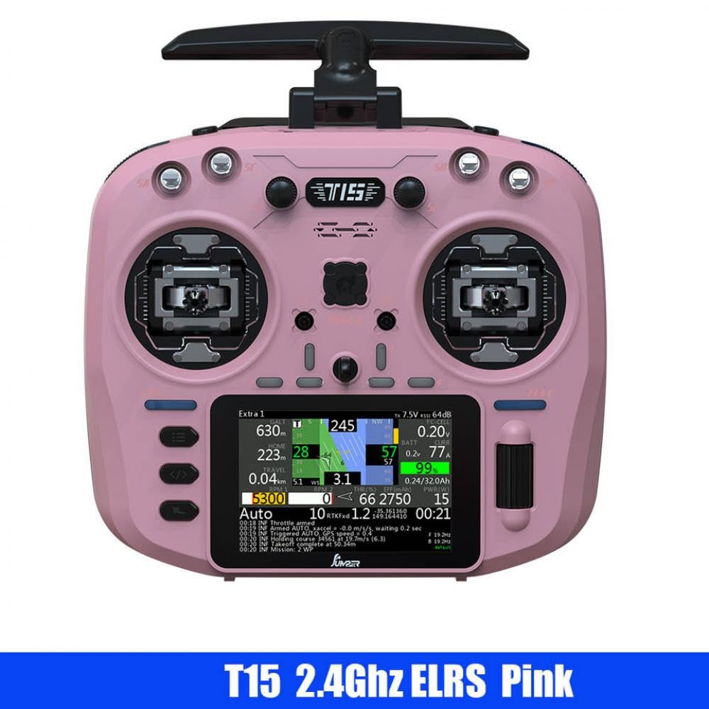 Jumper T15 2,4 GHz ELRS -Radiocontroller mit 1000 MW Strom und 3,5 -Zoll(T15 2.4G Pink) von RJXDUPHT