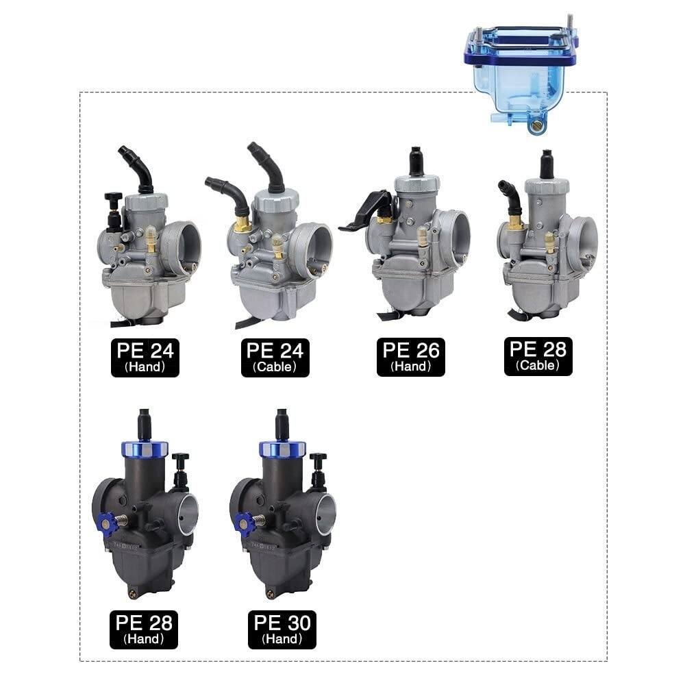 Transparenter Ölbecher Kompatibel mit Vergaser-Schwimmerkammer, kompatibel mit PE 24 26 28 30 mm Vergaser(Blue) von RJXDUPHT