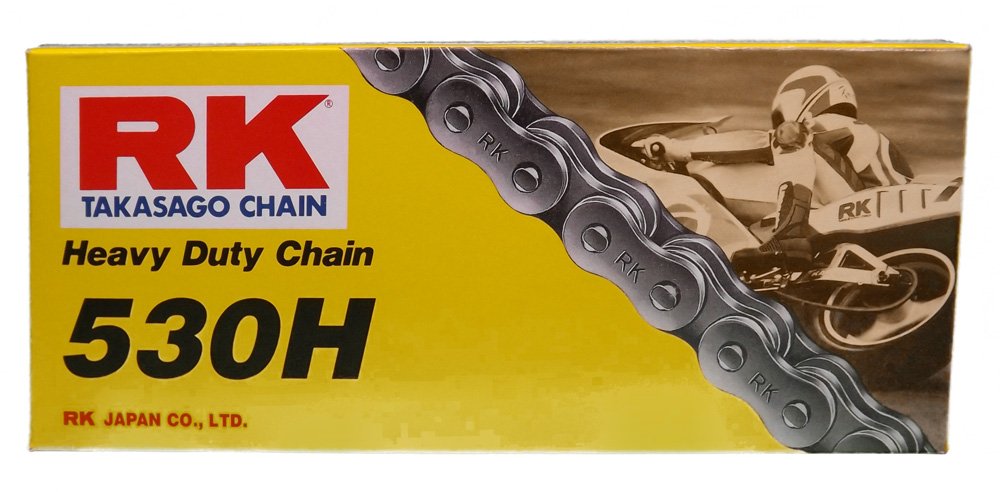 RK Racing Chain M530HD-108 (530 Serie) Stahl 108 Glieder Standard Nicht O-Ring Kette mit Verbindungsglied von RK Racing Chain