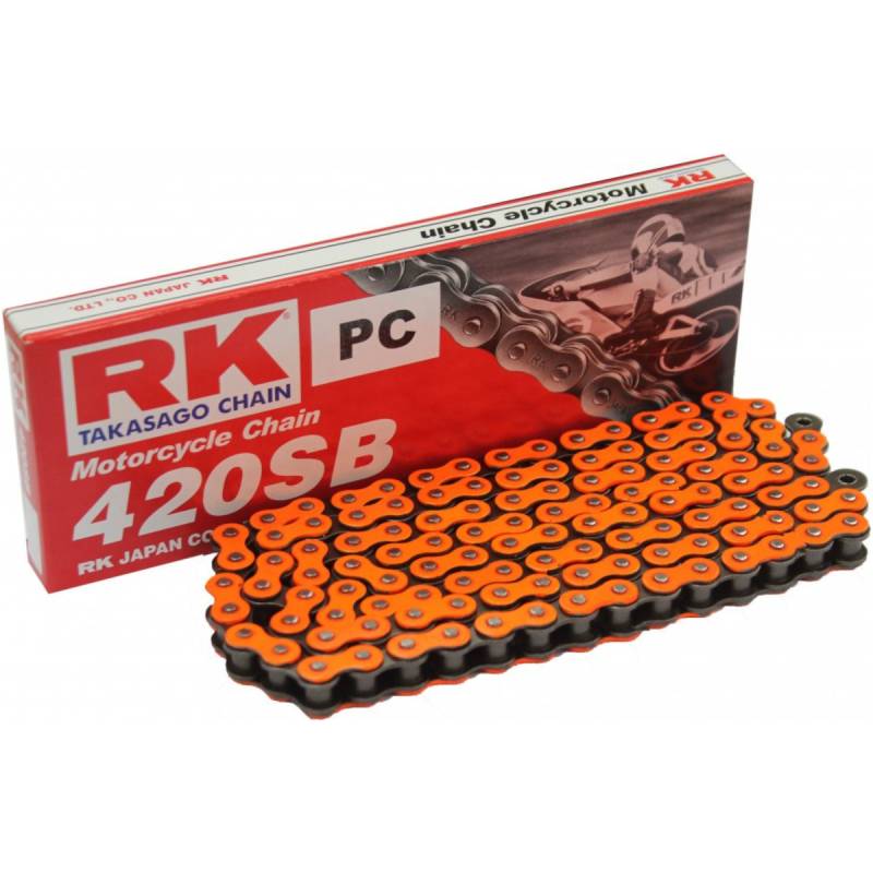 Motorradkette antriebskette rk standardkette orange 420 sb/136 pcrk420sb136 von RK