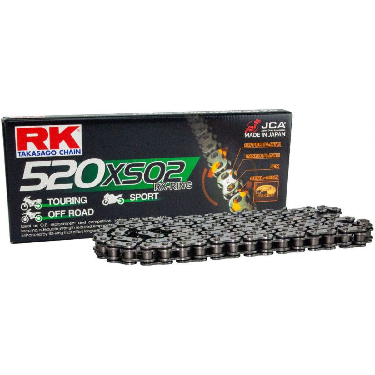 Motorradkette rk x-ringkette 520xso2/102 von RK