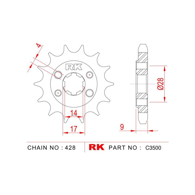 RK Ritzel 428 13Z Standard von RK