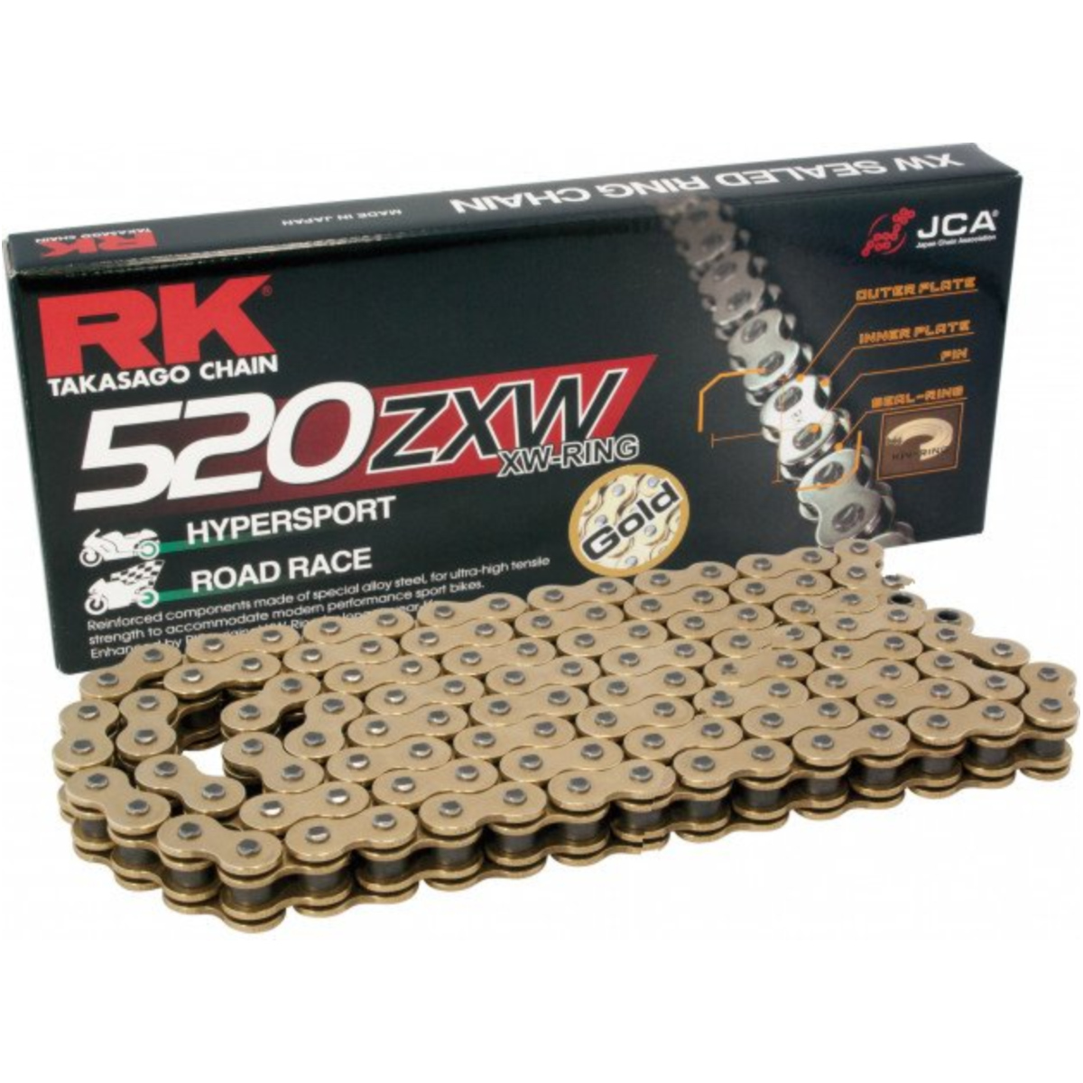 Rk gbrk520zxw/120 motorradkette antriebskette  xw-ringkette gb520zxw/120 von RK