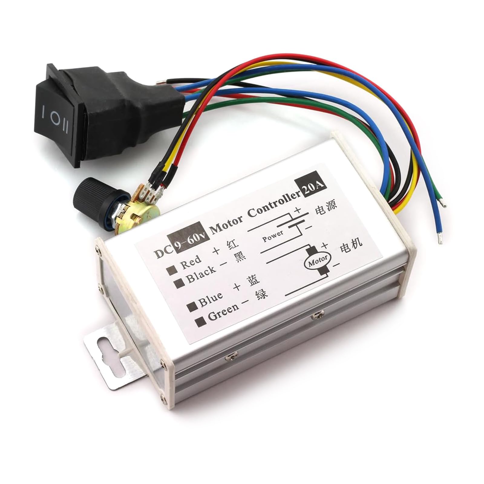 DC9V-60V DCMotordrehzahlregler, 20 A, 1200 W, Motorbreitenmodulator, PWMMotorregler, Monitore, Dimmer von RKJRTK