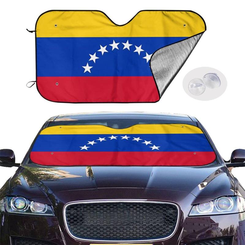 Auto Windschutzscheibe Sonnenschutz Abdeckung Flagge Venezuela Auto Windschutzscheibe Sonnenschutz Faltbar Auto Sonnenschutz Windschutzscheibe Abdeckung für Auto Frontscheibe Sonnenschutz für SUV LKW von RLDOBOFE