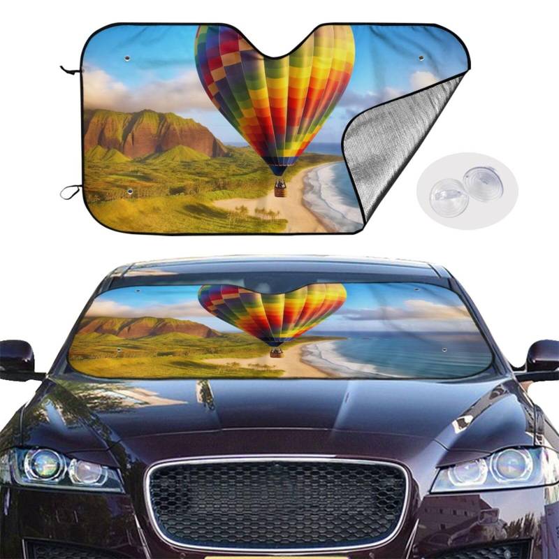 Auto Windschutzscheibe Sonnenschutz Abdeckung Hawaii Heißluftballon Auto Windschutzscheibe Sonnenschutz Faltbare Auto Sonnenschutz Windschutzscheibe Abdeckung für Auto Frontscheibe Sonnenschutz für von RLDOBOFE