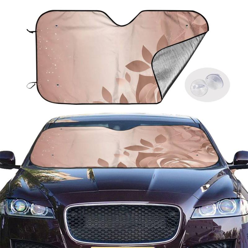 Auto Windschutzscheibe Sonnenschutz Abdeckung Rose Gold Tapete Auto Windschutzscheibe Sonnenschutz Faltbare Auto Sonnenschutz Windschutzscheibe Abdeckung für Auto Frontscheibe Sonnenschutz für SUV LKW von RLDOBOFE