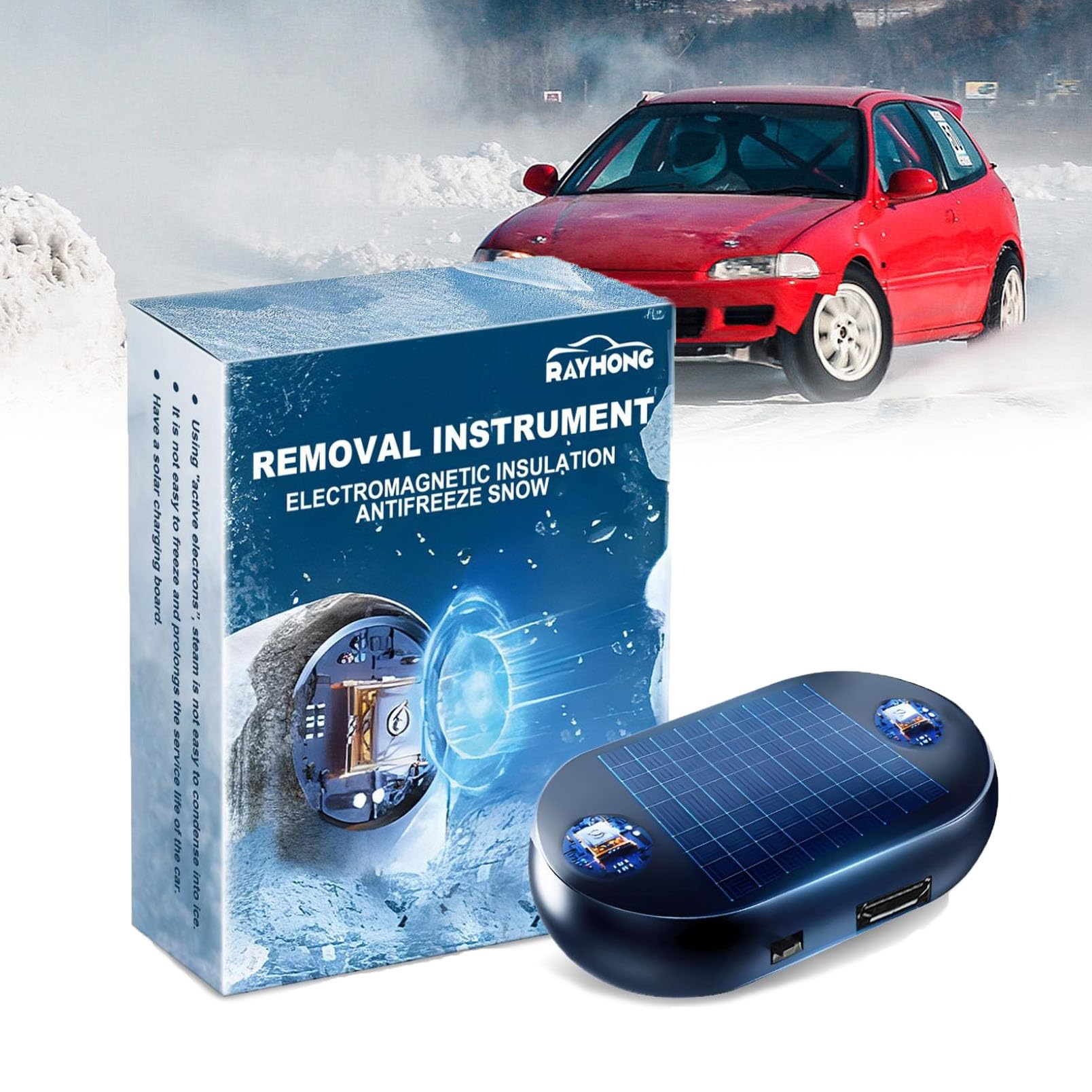 Auto Enteiser Elektrisch Enteiserspray Auto Scheibenenteiser Auto Elektromagnetische Wellen Als Frostschutz - Und Schneeräumgerät Tragbarer Auto Defroster, Frostschutzgerät Zur Schneeräumung (1 PCS) von RLEHJN