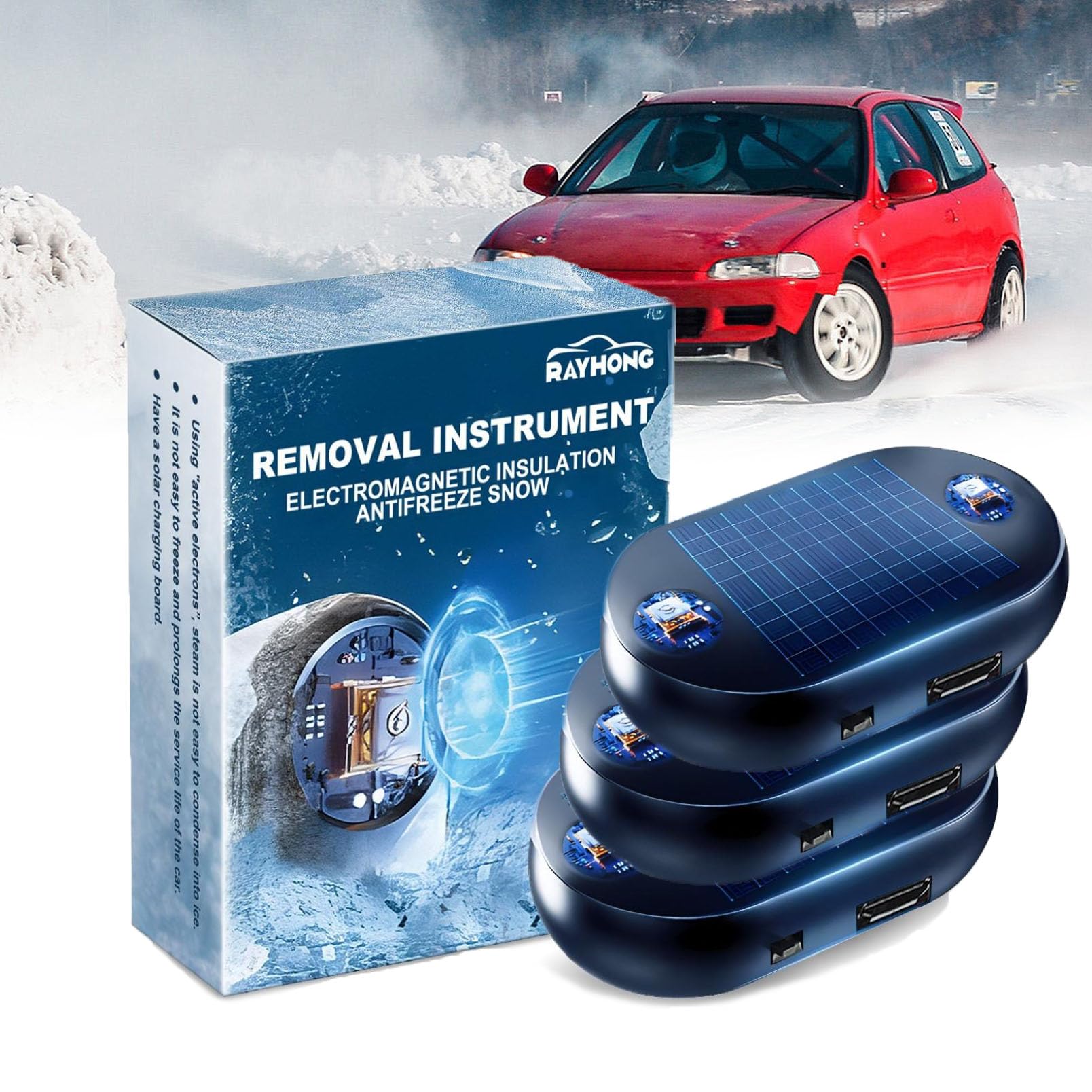 Auto Enteiser Elektrisch Enteiserspray Auto Scheibenenteiser Auto Elektromagnetische Wellen Als Frostschutz - Und Schneeräumgerät Tragbarer Auto Defroster, Frostschutzgerät Zur Schneeräumung (3 PCS) von RLEHJN