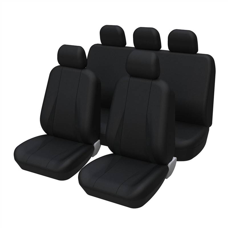 Autositzschoner Autositzbezüge, universelles Autositzbezug-Set aus Polyester, passend für die meisten Autos, SUVs und Vans, einfarbiger zweifarbiger Autositzschutz Auto-Schonbezüge(Black full set) von RLVYTA