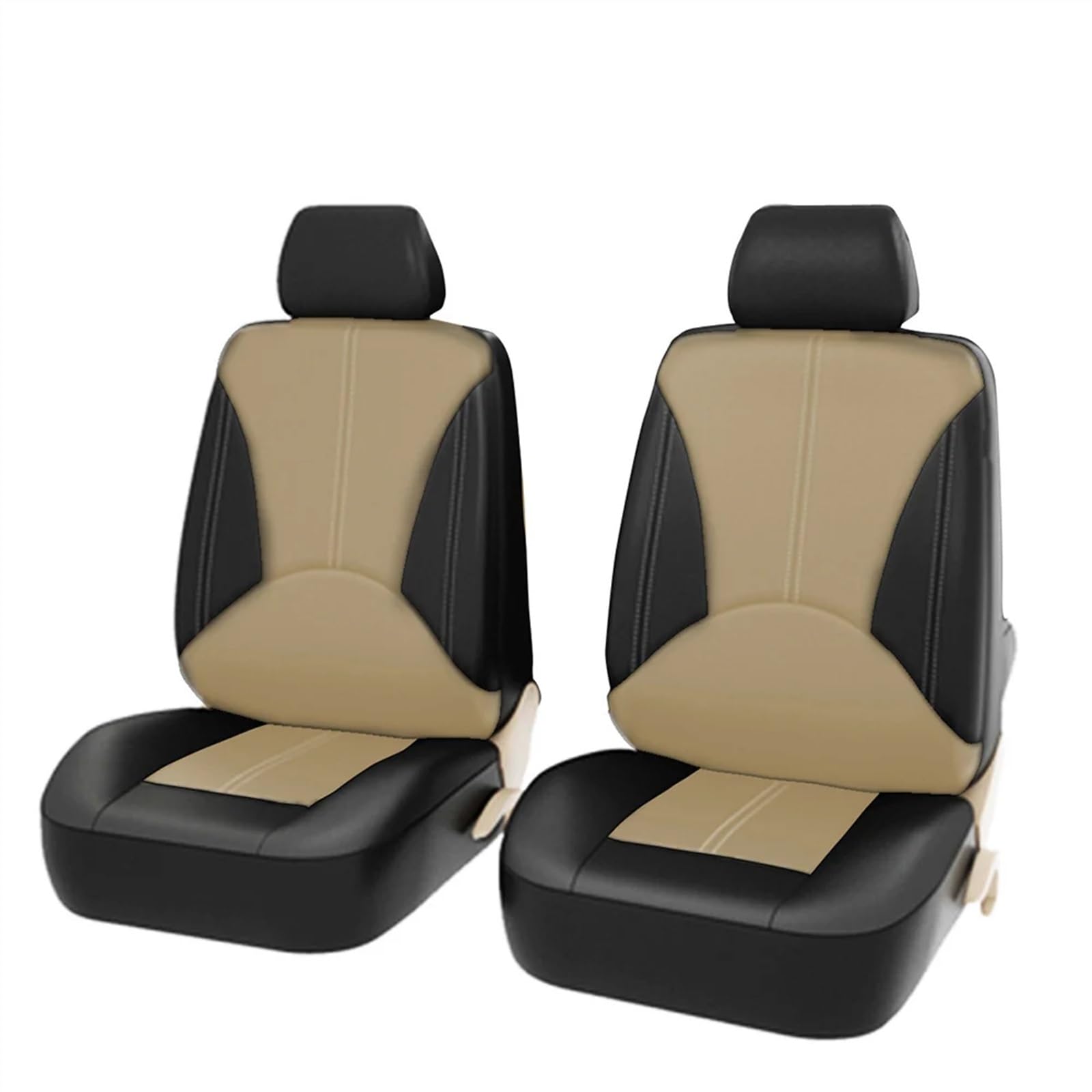 RLVYTA Autositzschoner 9/4-teiliges Autositzbezüge-Set, universelles, atmungsaktives Leder, Sitzschutz-Set, Auto-Innenausstattung für Auto Auto-Schonbezüge(4PCS Beige Black) von RLVYTA