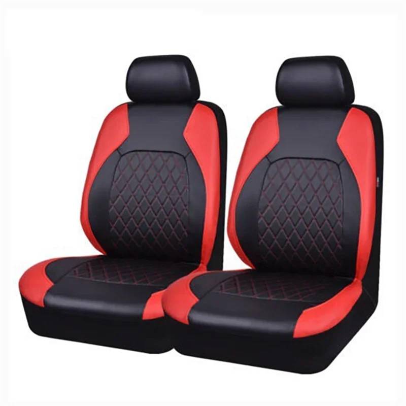 RLVYTA Autositzschoner Autositzbezug-Set aus PU-Leder, vollständige Abdeckung, Kratzfest, passend für Limousine/SUV/LKW, universeller Schutz, einfache Installation Auto-Schonbezüge(Red 2 pcs) von RLVYTA