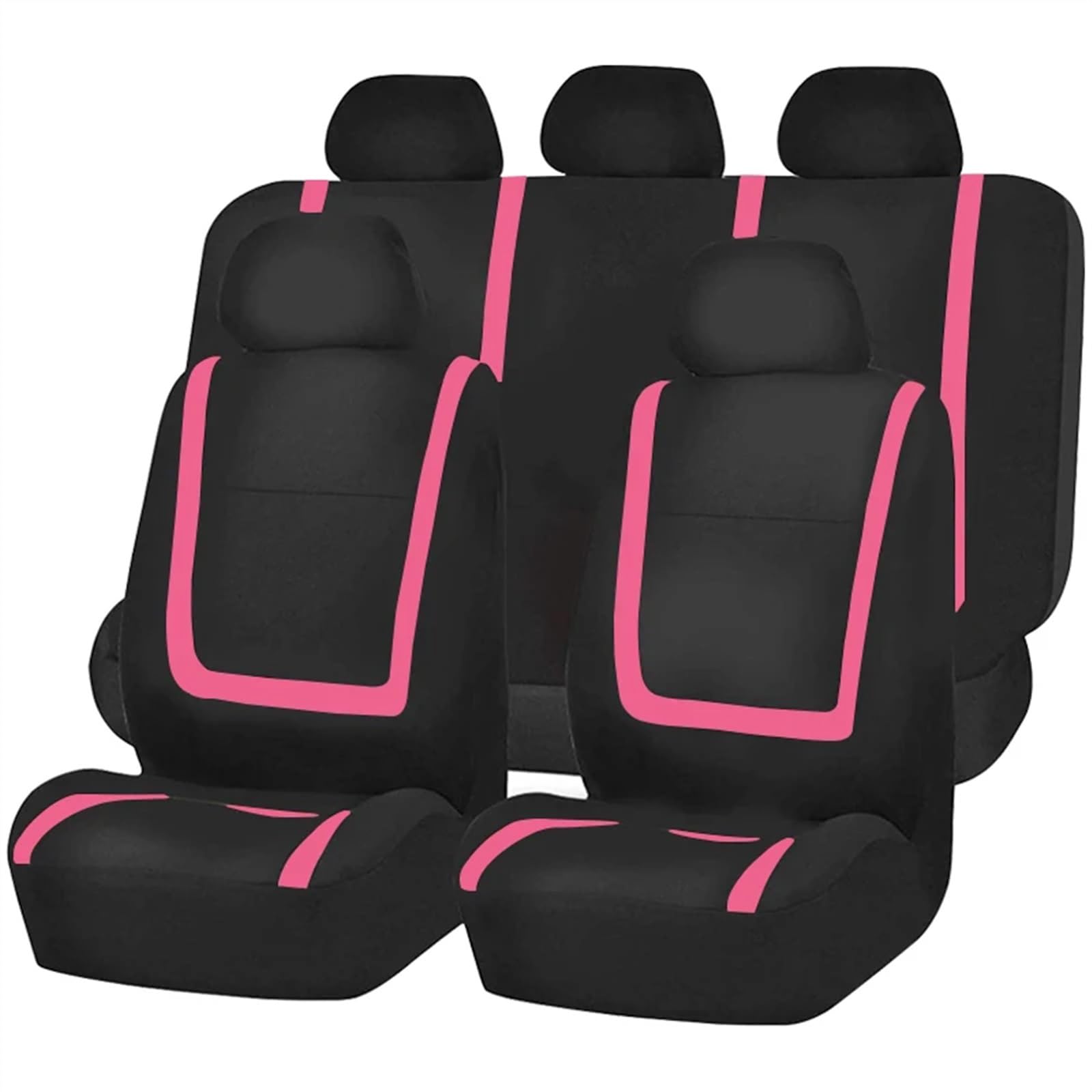 RLVYTA Autositzschoner Komplettes Set Autositzbezug Stoff Universal Polyester Atmungsaktiv Für Auto LKW Van SUV Autozubehör Innenausstattung Auto-Schonbezüge(Pink 5 seat) von RLVYTA