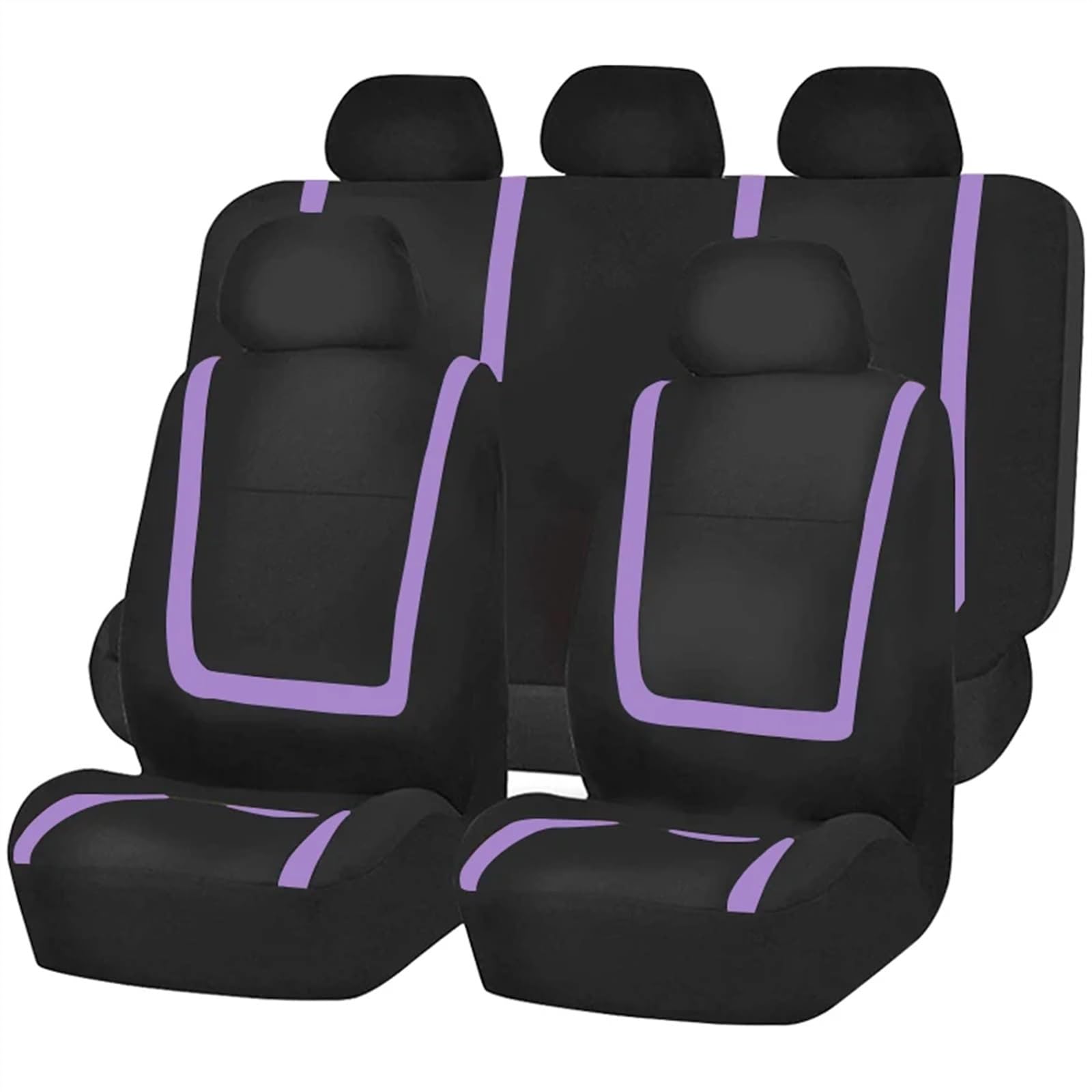 RLVYTA Autositzschoner Komplettes Set Autositzbezug Stoff Universal Polyester Atmungsaktiv Für Auto LKW Van SUV Autozubehör Innenausstattung Auto-Schonbezüge(Purple 5 seat) von RLVYTA