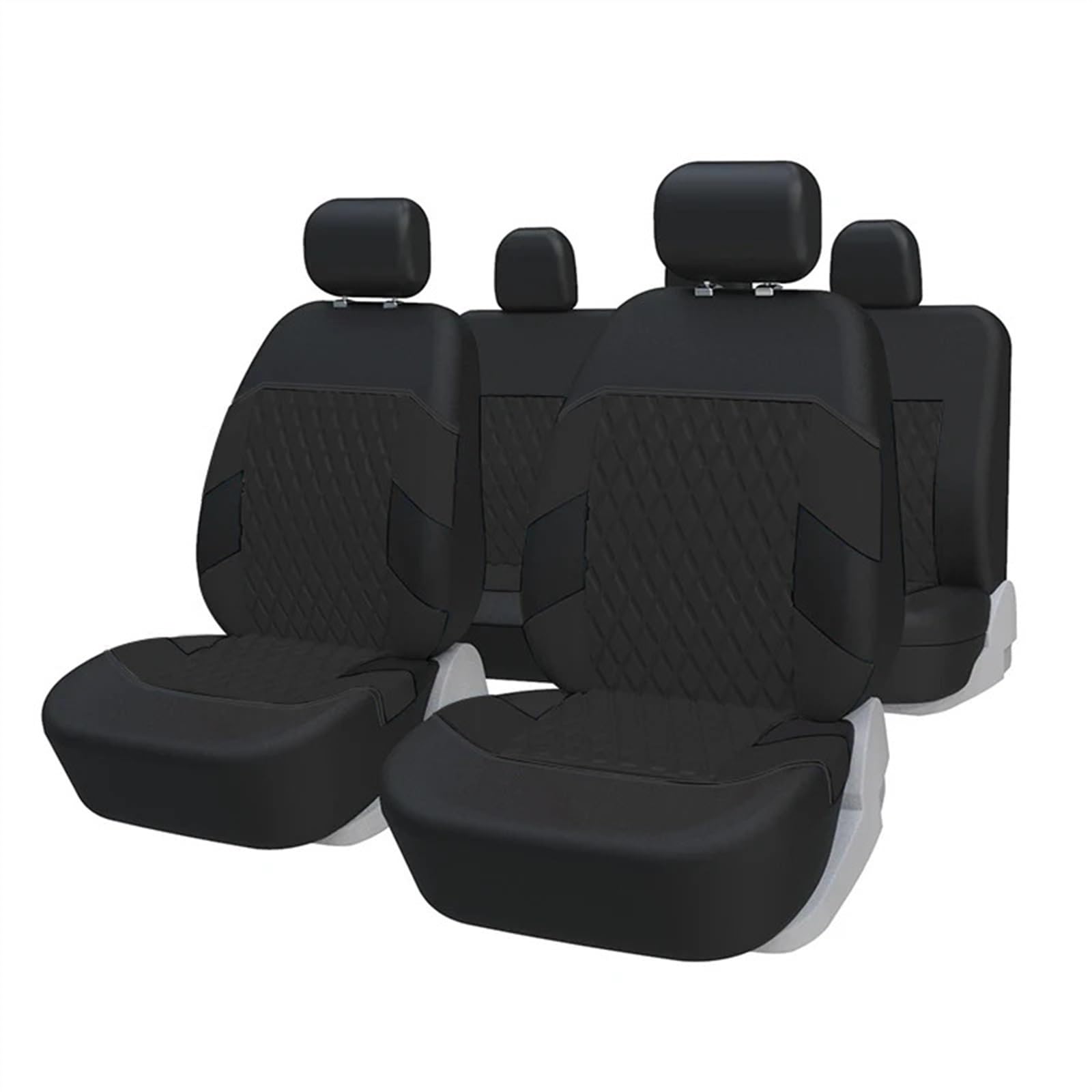 RLVYTA Autositzschoner Universal Autositzbezüge Polyestergewebe Schutz Airbag Kompatibel 3 Reißverschluss Auto-Schonbezüge(Full Set Black) von RLVYTA