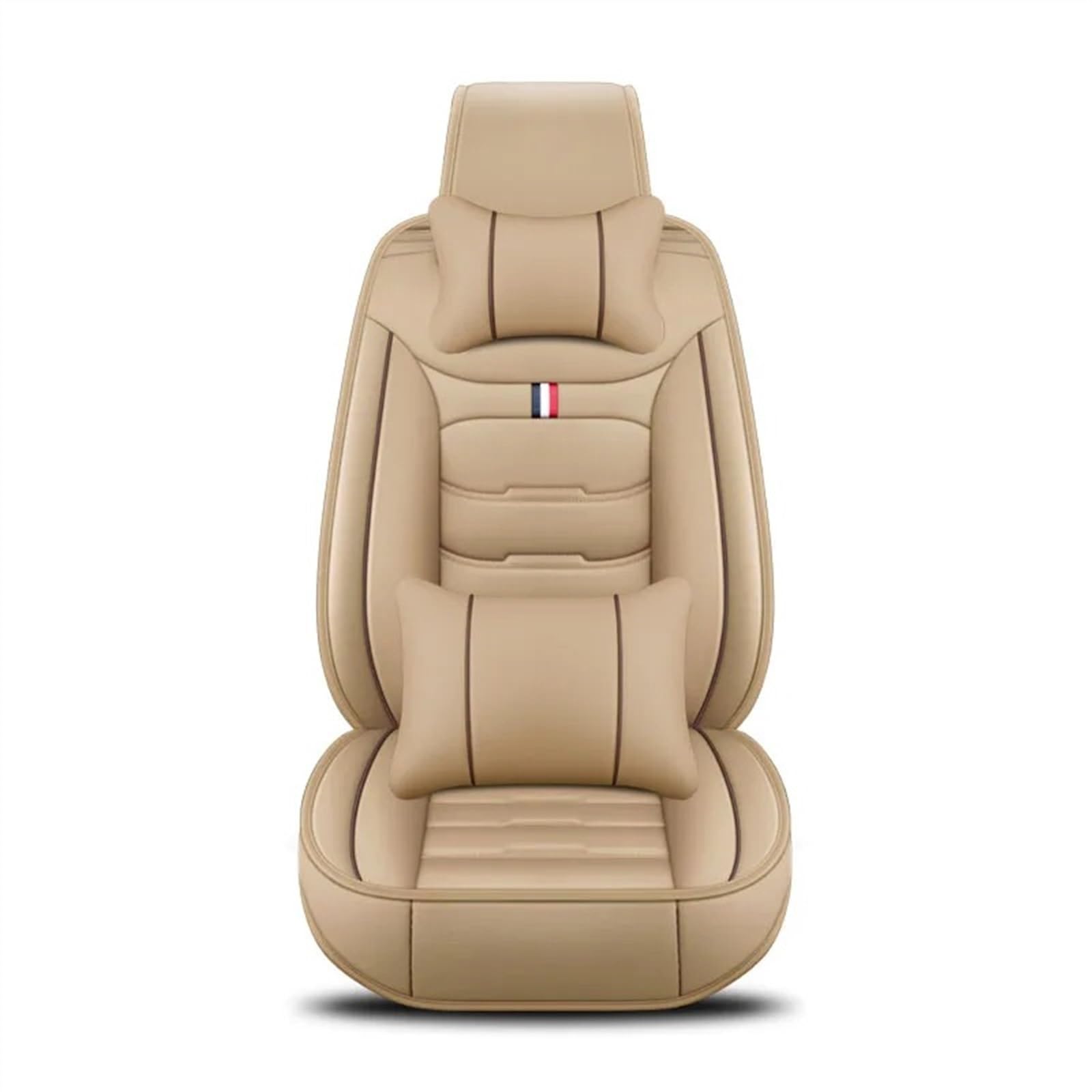 RLVYTA Autositzschoner Universeller Autositzbezug aus Leder, Autozubehör Auto-Schonbezüge(Beige 1 Seat Pillow) von RLVYTA