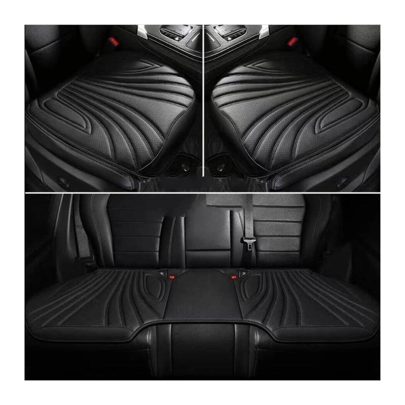 RLVYTA Autositzschoner Wildleder Auto Vorne/Hinten Schutz Innenausstattung Autositzbezug Universal 5-Sitzer Atmungsaktives Anti-Rutsch-Kissen Auto-Schonbezüge(3pcs black2) von RLVYTA