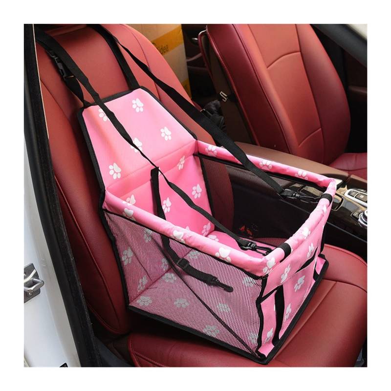 RLVYTA Hundedecke Haustier-Hundegeschirr-Autositzbezug-Kissen für Tragen von Hauskatzen-Welpen-Taschen-Autoreisen Autoschondecke für Hunde(Paw pink) von RLVYTA