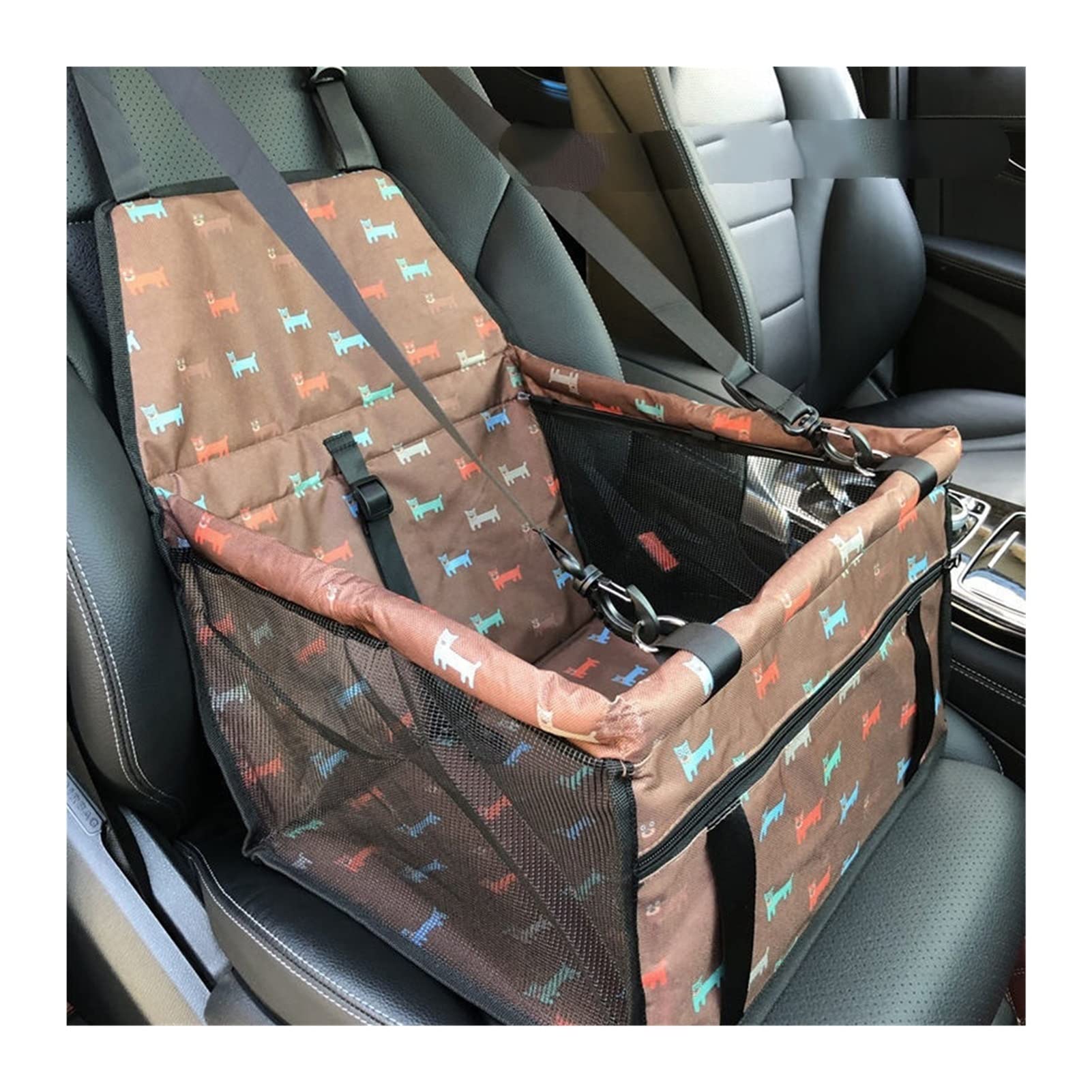 RLVYTA Hundedecke Pet Carrier Hundeautositzbezug Kissen Federungsmatratze Tragetasche für Hundereisen Autositztasche Autoschondecke für Hunde(C-Coffee Dog) von RLVYTA