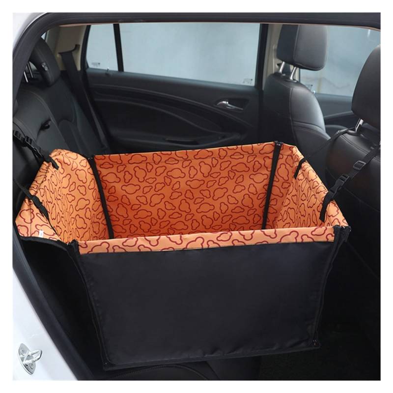 RLVYTA Hundedecke Pet Carrier Hundeautositzbezug Rückenhängemattenschutz Transportsitztasche Autoschondecke für Hunde(A-Orange Clouds) von RLVYTA