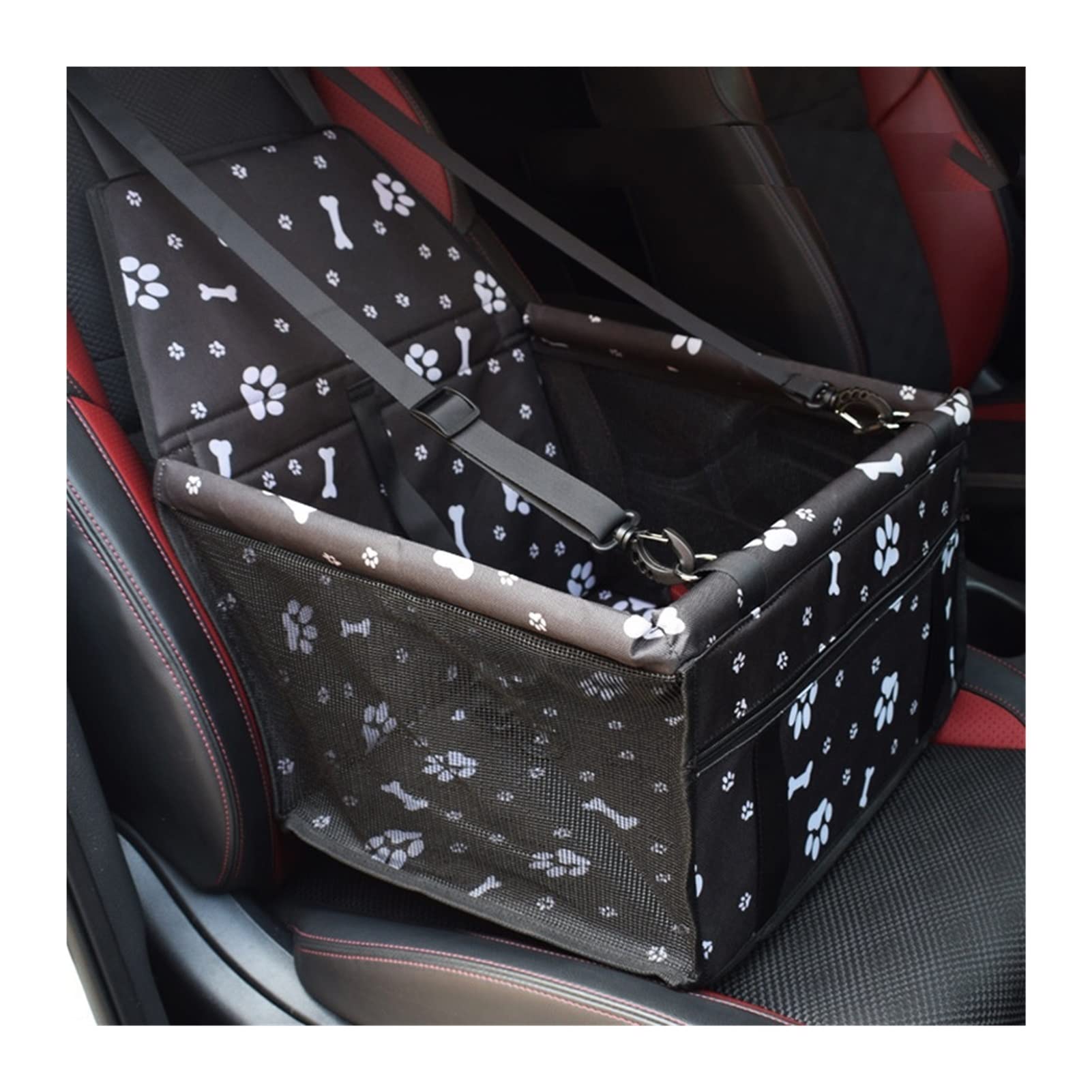 RLVYTA Hundedecke Pet Carrier Hundeautositzbezug Rückenhängemattenschutz Transportsitztasche Autoschondecke für Hunde(C-Black Bones) von RLVYTA