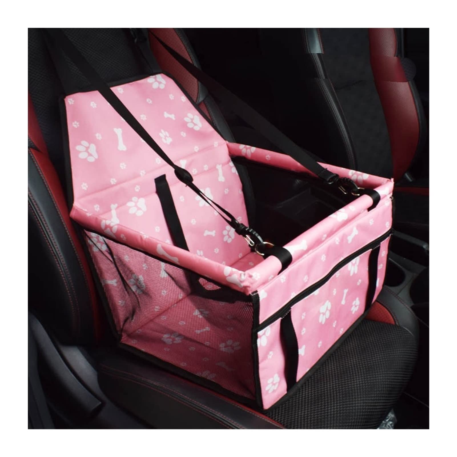 RLVYTA Hundedecke Pet Carrier Hundeautositzbezug Rückenhängemattenschutz Transportsitztasche Autoschondecke für Hunde(C-Pink Bones) von RLVYTA