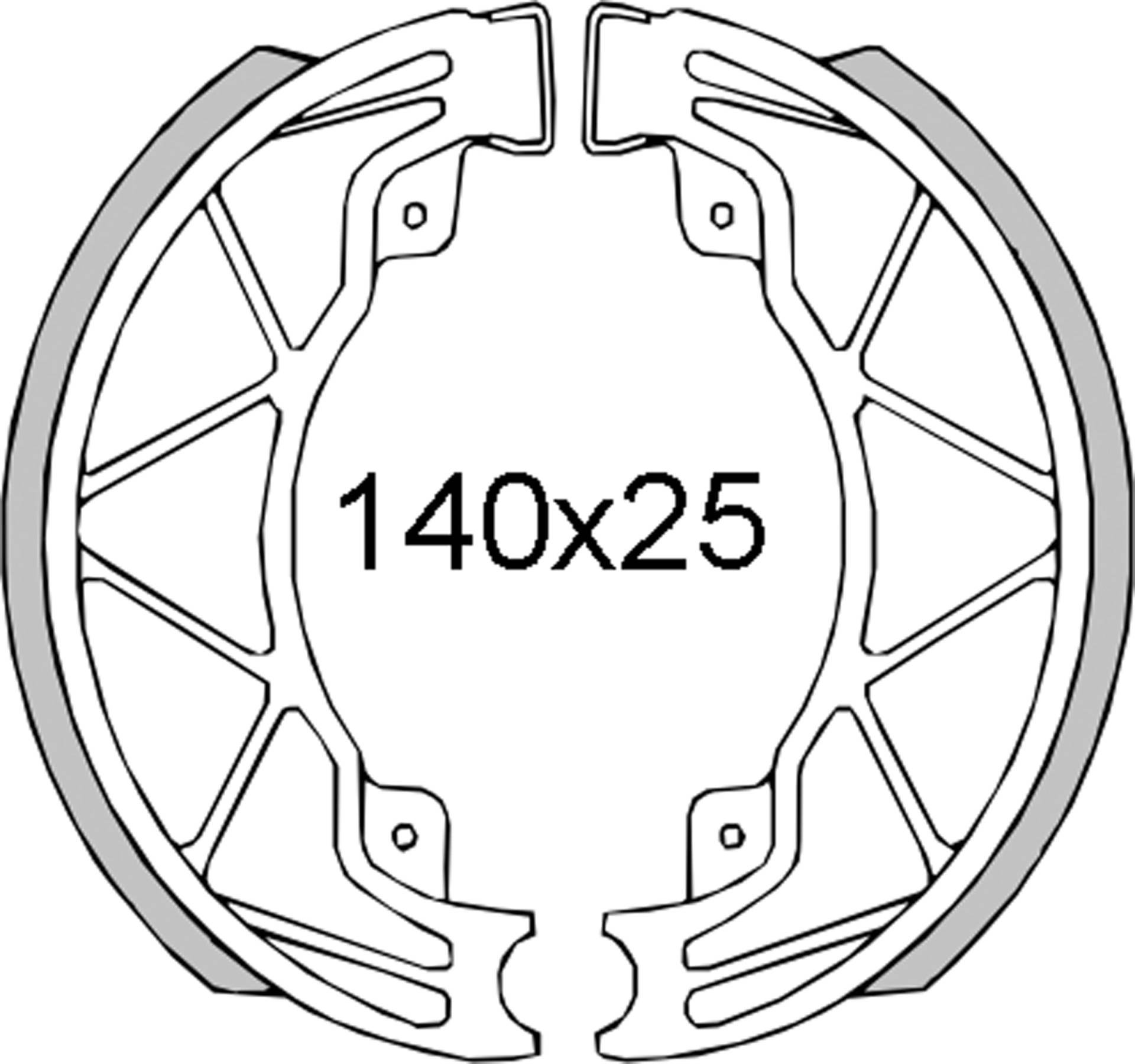 Bremsbacken hinten RMS für Piaggio Liberty 4T / Hexagon LX 125ccm Bj. 1998>, 56294R von RMS