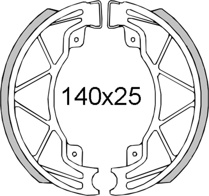 Bremsbacken hinten RMS für Piaggio Liberty 4T / Hexagon LX 125ccm Bj. 1998>, 56294R von RMS