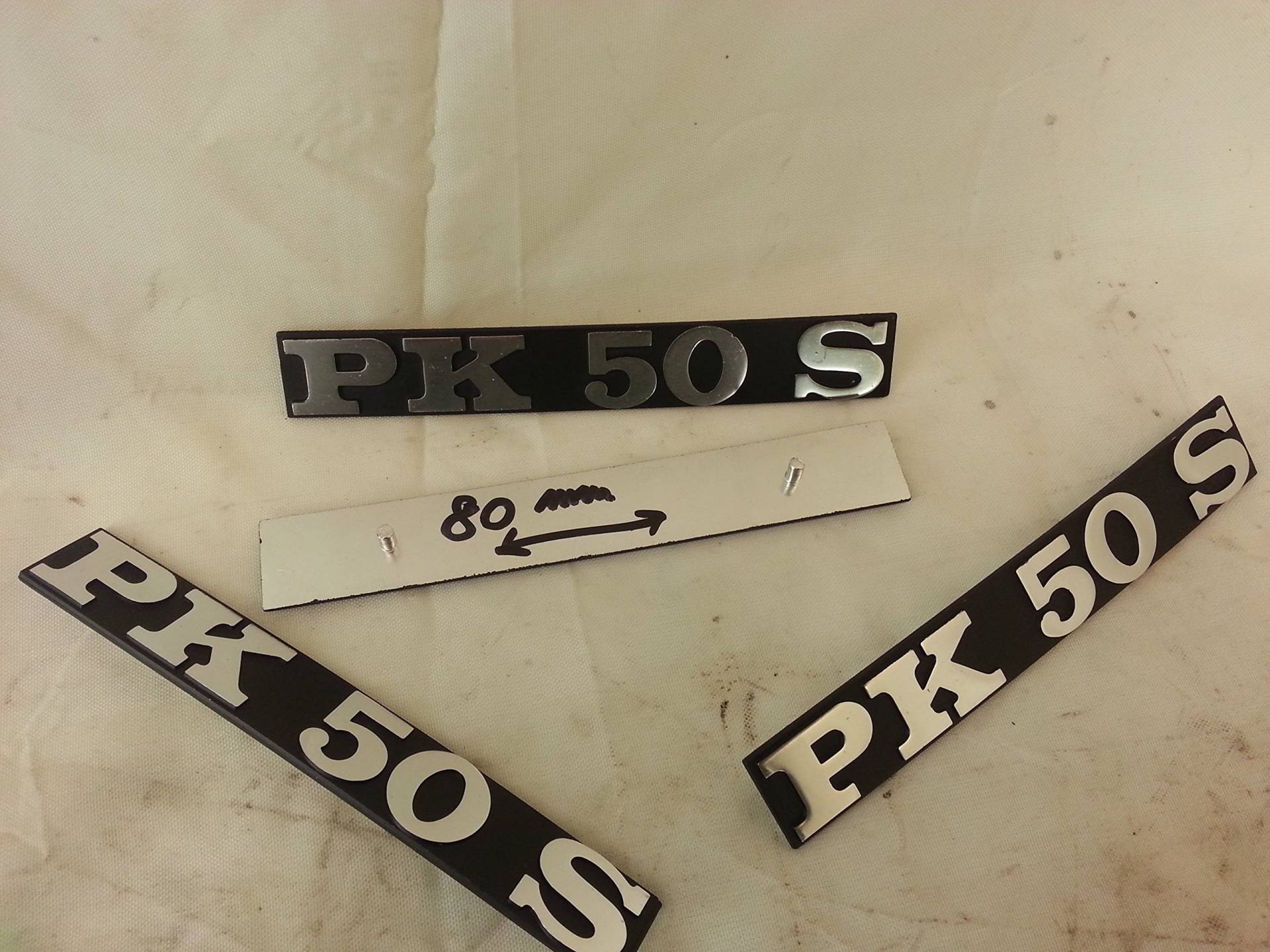 Plakette Piaggio Vespa PK 50 S Rückseite aus Aluminium 19 x 125 mm von RMS