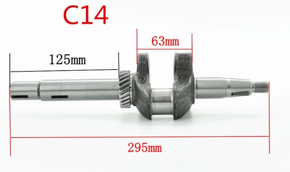 Kurbelwelle C12 C14 kompatibel mit GXV160 GX160 5,5 PS HRJ216 Motor Motor Rasenmäher Kurbelwelle Hauptwelle Ersatz(C14) von RMXGZQ