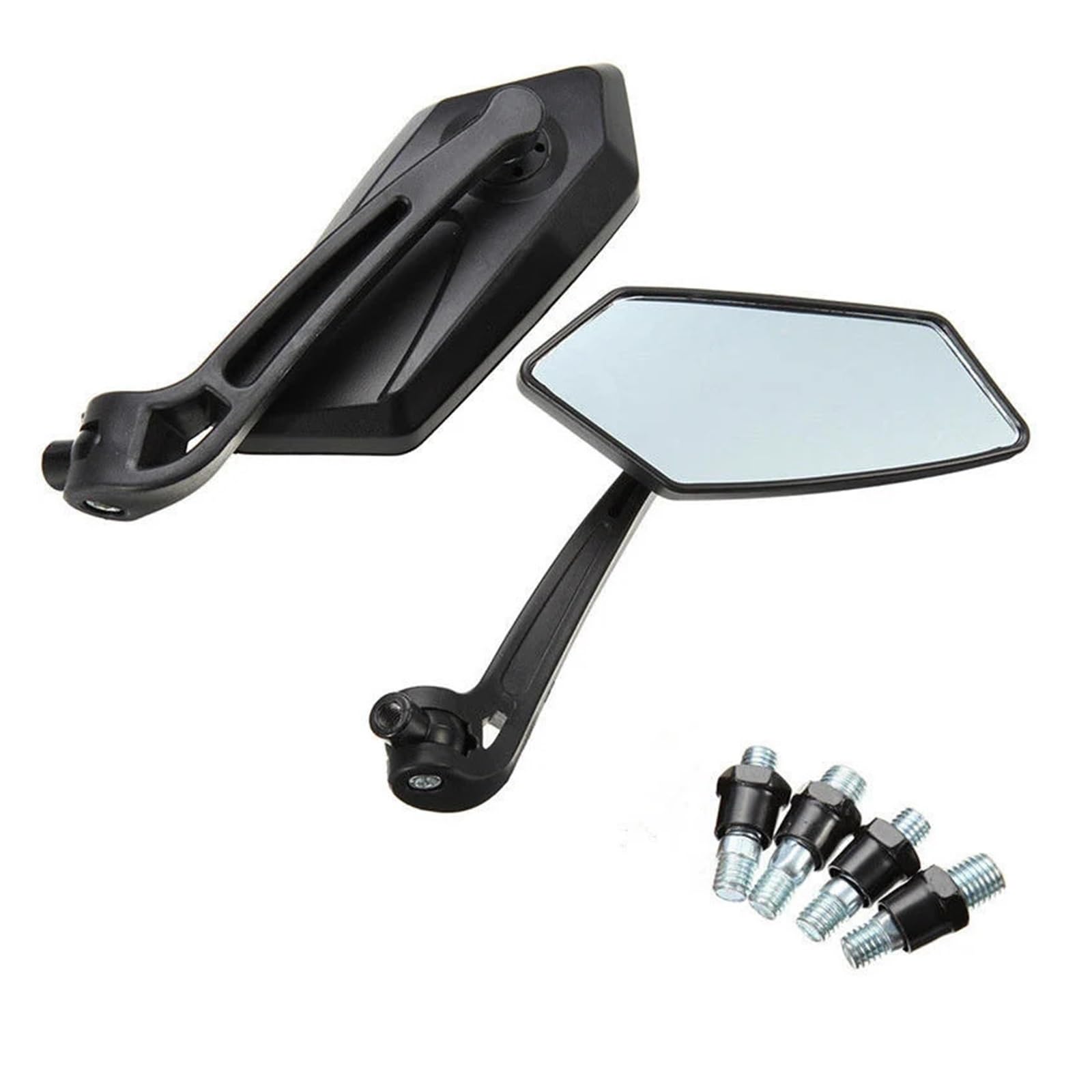 Motorrad Lenker Spiegel 2 Stücke Rückspiegel Reflektor Spiegel Für Motorrad ATV Quad Scooter Schwarz Spiegel Griff Bar End Rearview Außenspiegel von RNKJFJGW