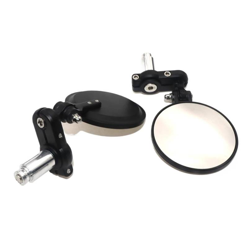 Motorrad Lenker Spiegel 2 Teile/Satz 22mm Universal Motorrad Spiegel Aluminium Motor Zubehör Schwarz Griff Bar End Rearview Außenspiegel von RNKJFJGW