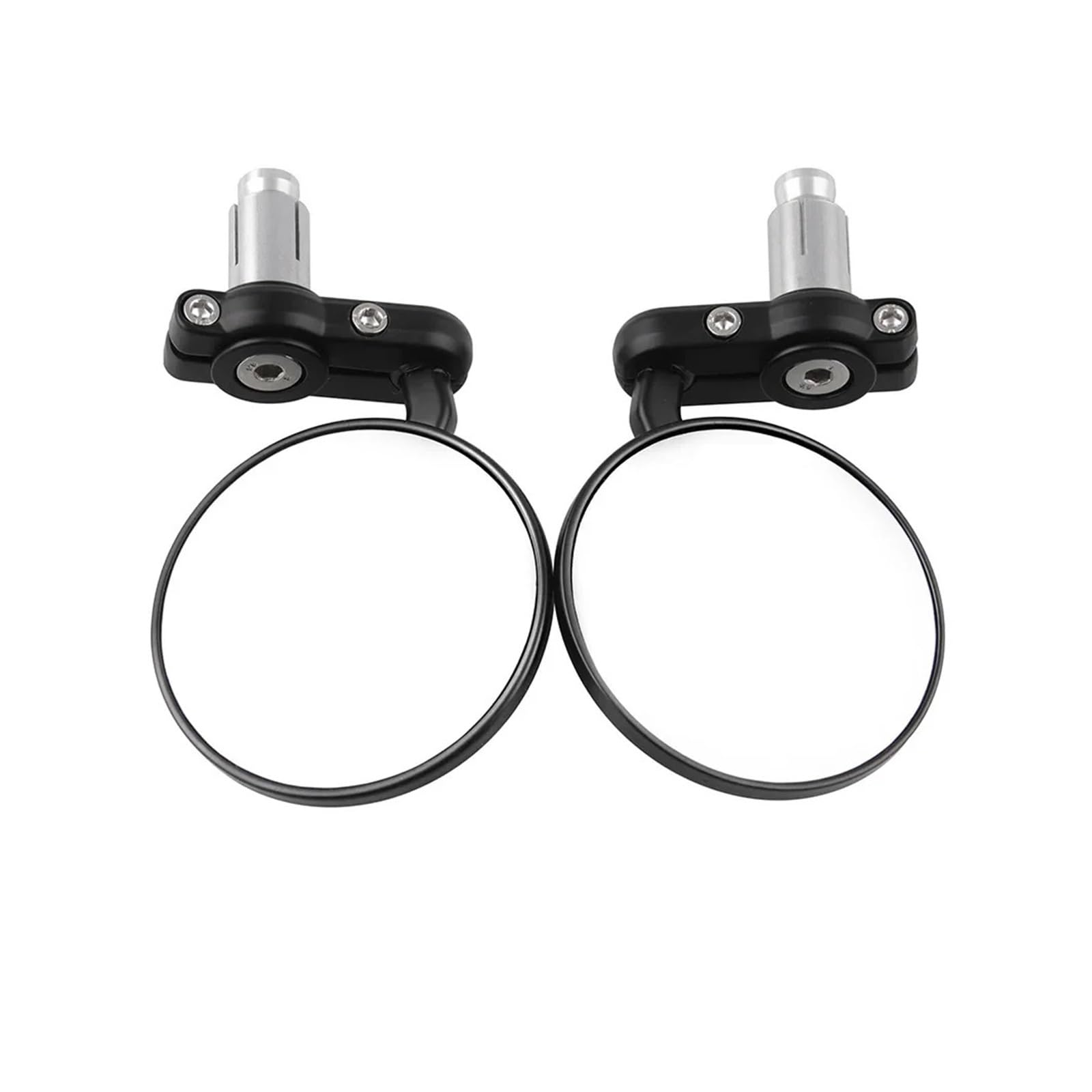 Motorrad Lenker Spiegel 2Pcs Universal Motorrad Spiegel Aluminium Schwarz 22mm Griff Bar End Rearview Außenspiegel Motor Zubehör von RNKJFJGW