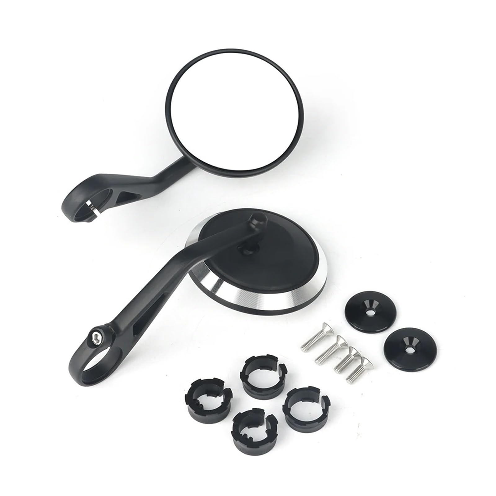 Motorrad Lenker Spiegel Motorrad CNC Lenker Griff Bar Rearview Außenspiegel Bar End Spiegel Kit Für Rocket 3 Für Street Triple S 765 RS R 765RS 765R von RNKJFJGW