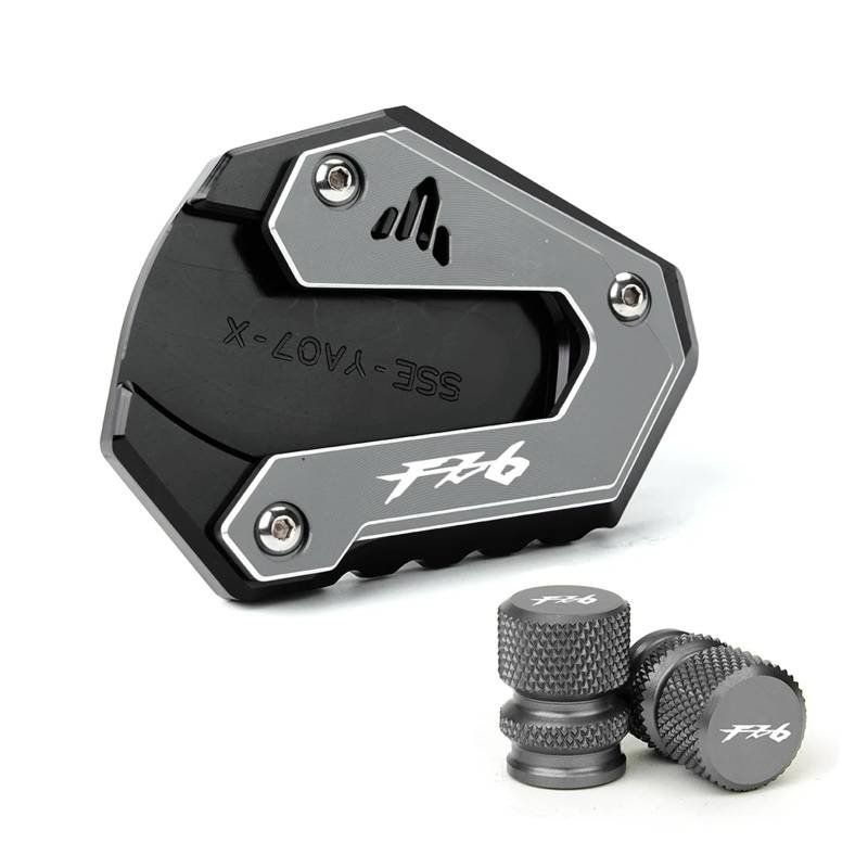 Verlängerung Platte Seite Fuß Ständer CNC Motorrad Ständer Pad Fuß Seitenständer Vergrößern Erweiterung Für Yam&aha FZ6 Für FA&zer FZ 6 FZ6R FZ6-S2 2004-2009 Reifen Ventilkappen von RNKJFJGW