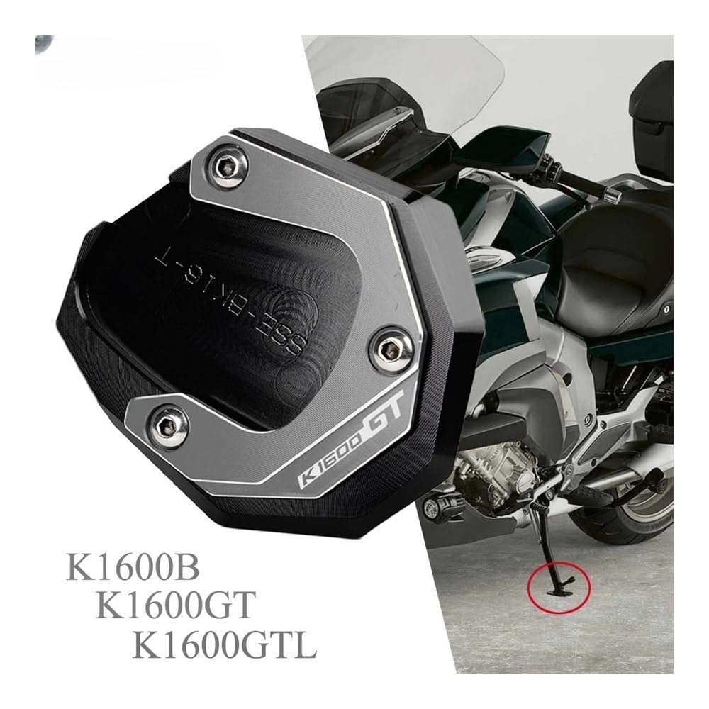 Verlängerung Platte Seite Fuß Ständer Für B&M&W K1600B K1600GT K1600GTL 2017-2023 (Nicht Passend Für 2011-2016), CNC-Motorrad-Ständer, Fuß-Seitenständer-Verlängerungspad, Schlüsselanhänger von RNKJFJGW